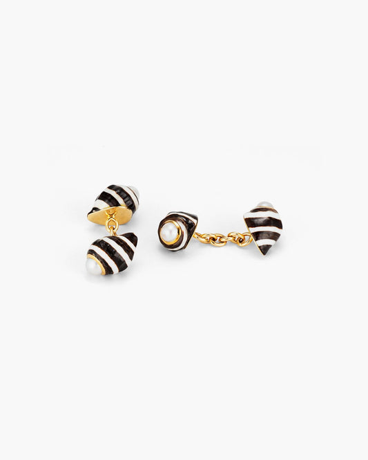 Engina Shell and Pearl Cufflinks