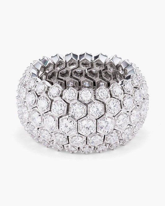 Round Brilliant Cut Hexagonal Platinum Eternity Ring