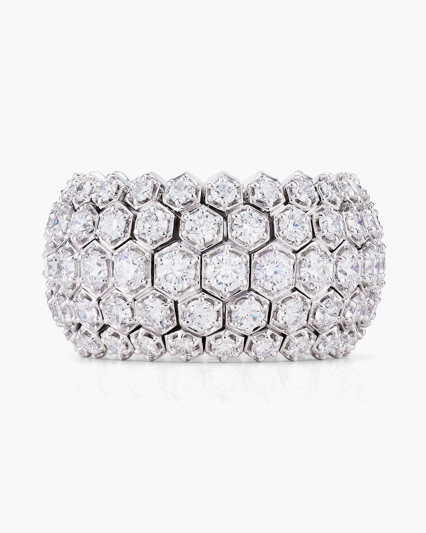 Round Brilliant Cut Hexagonal Platinum Eternity Ring