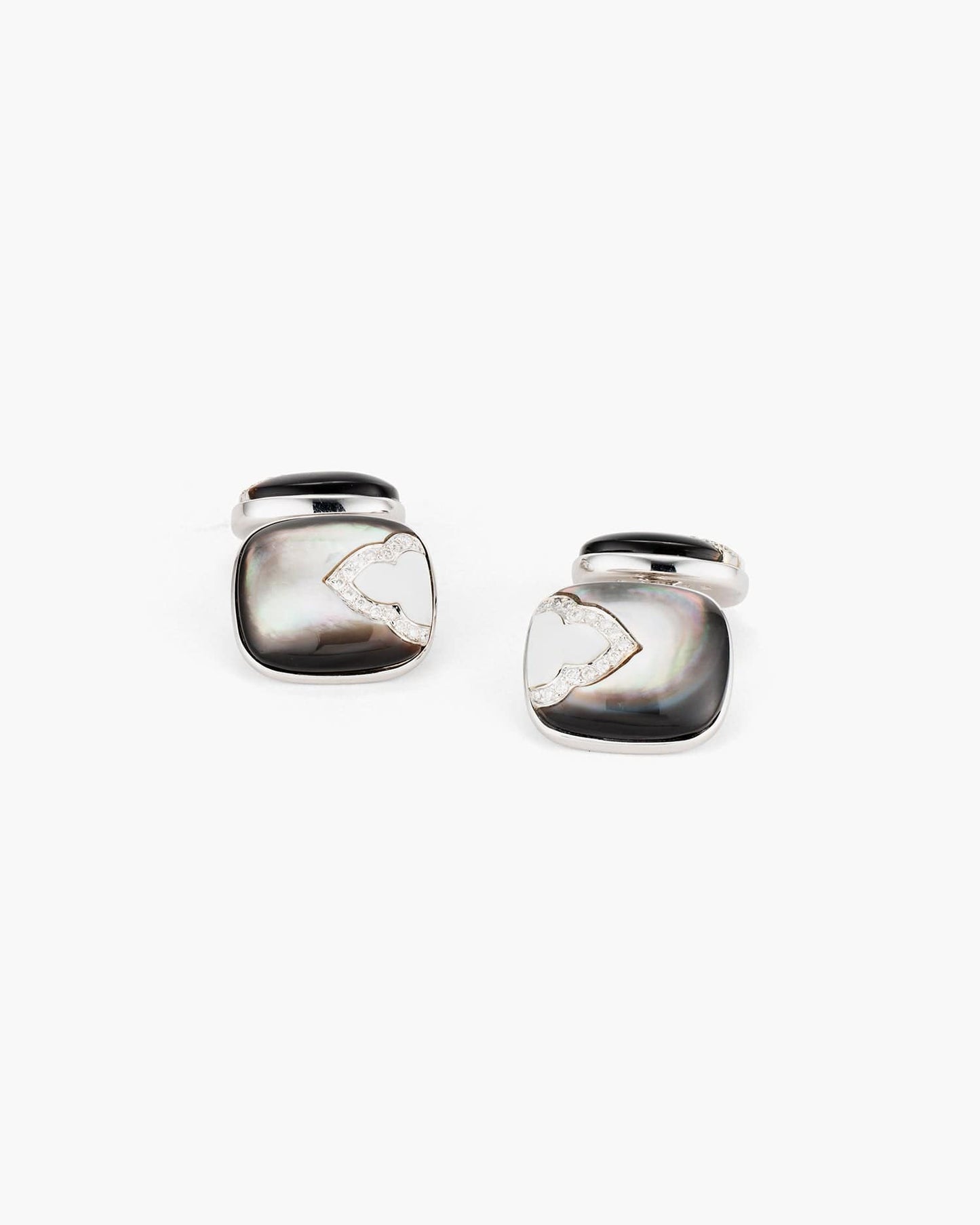 Diamond, Mother of Pearl and Agate Agra Cufflinks