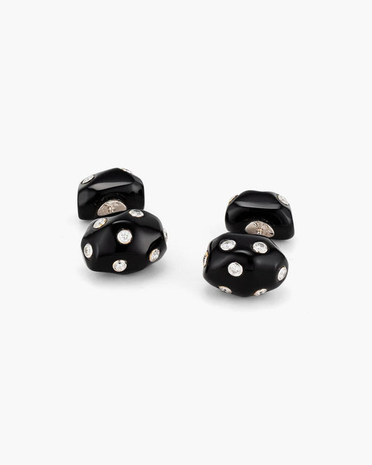 Diamond and Onyx Nugget Cufflinks