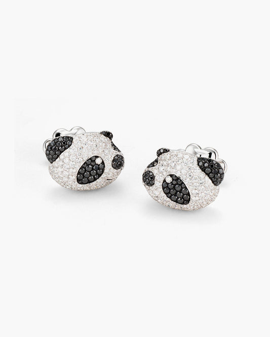 Black and White Pavé Diamond Panda Cufflinks