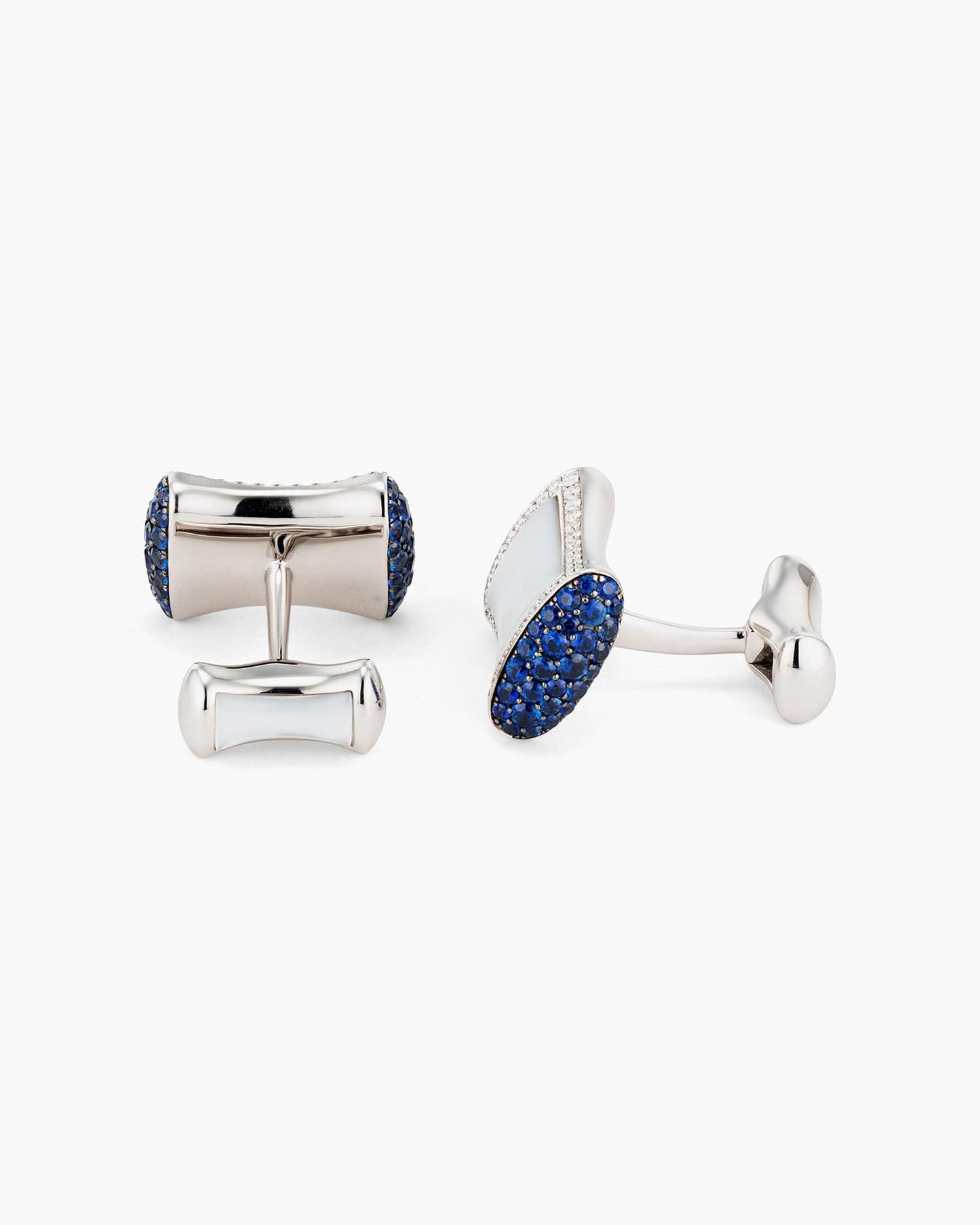 Diamond, Sapphire and Mother of Pearl Bow Cufflinks
