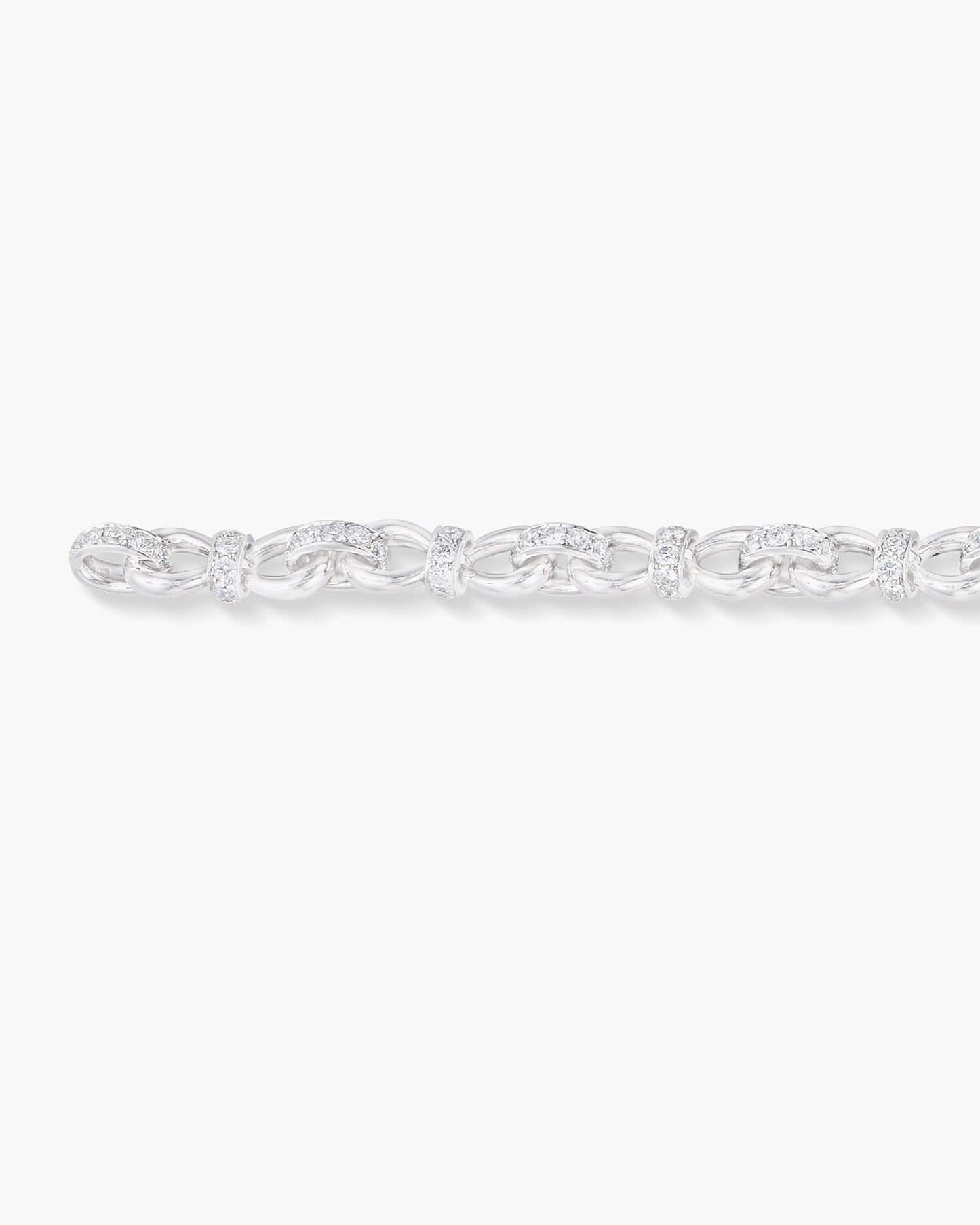 Platinum Diamond Rope Bracelet with Cross Charm