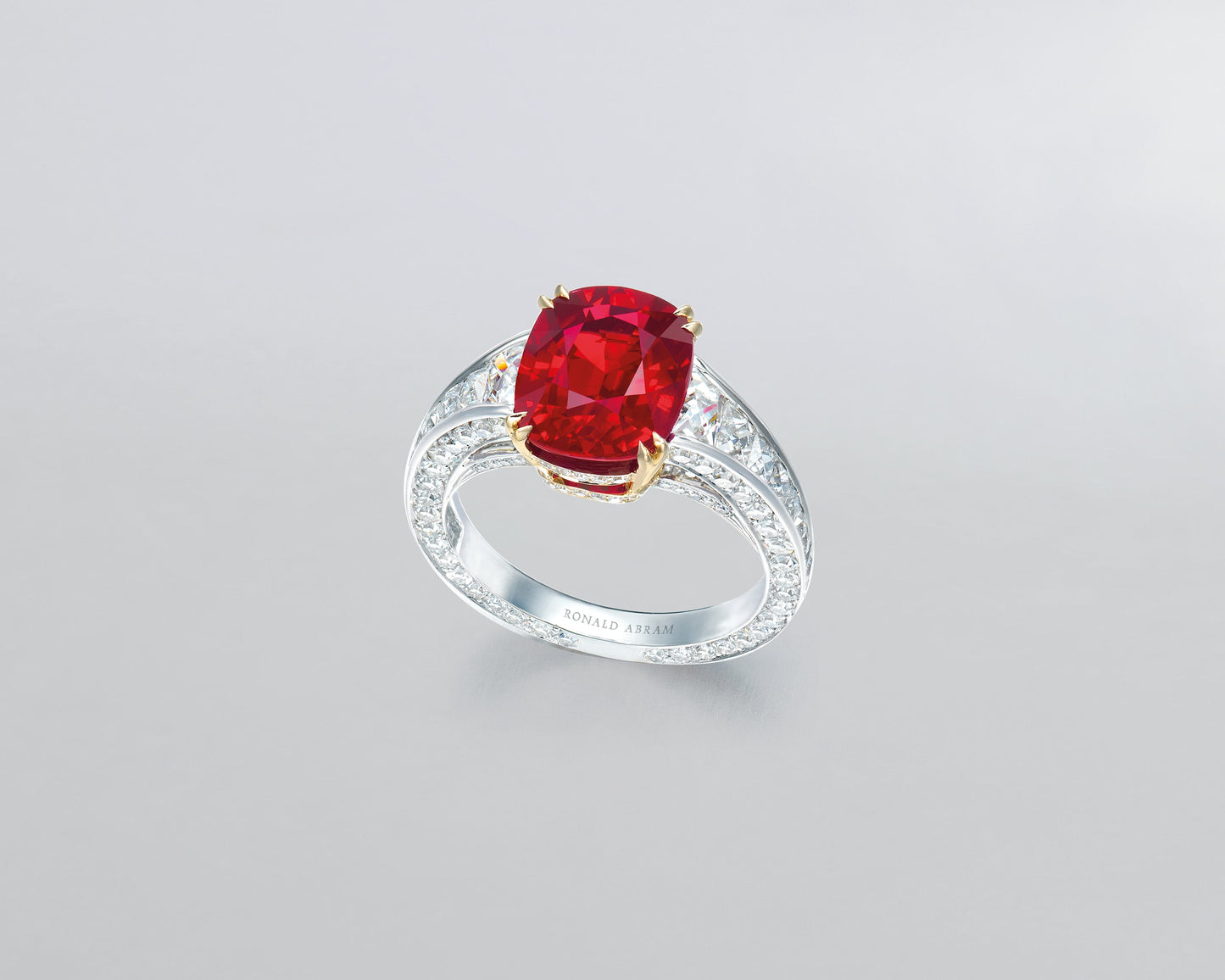 5.11 carat Cushion Cut Burmese Ruby Ring
