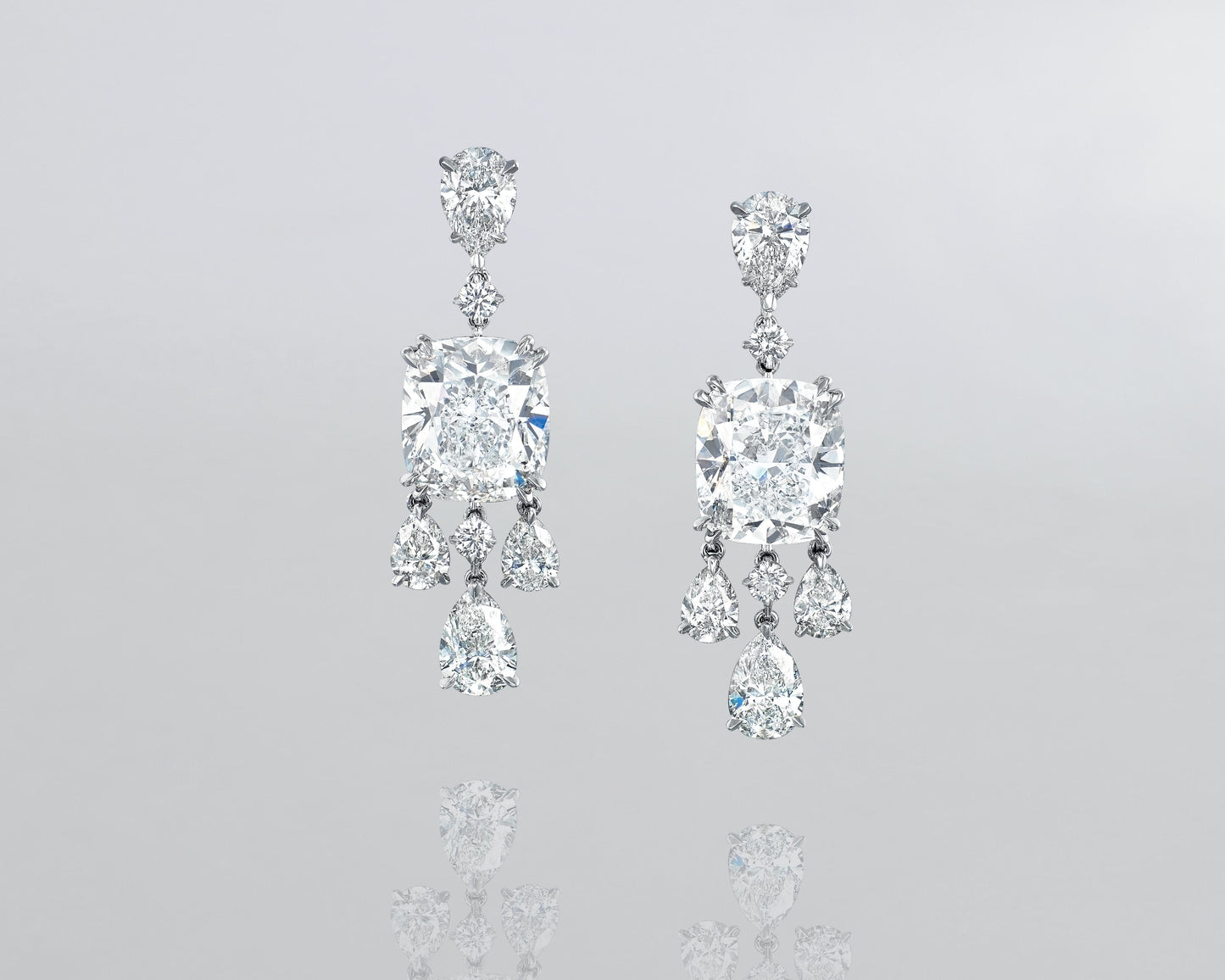 11.49 carat Cushion Cut Diamond Chandelier Earrings