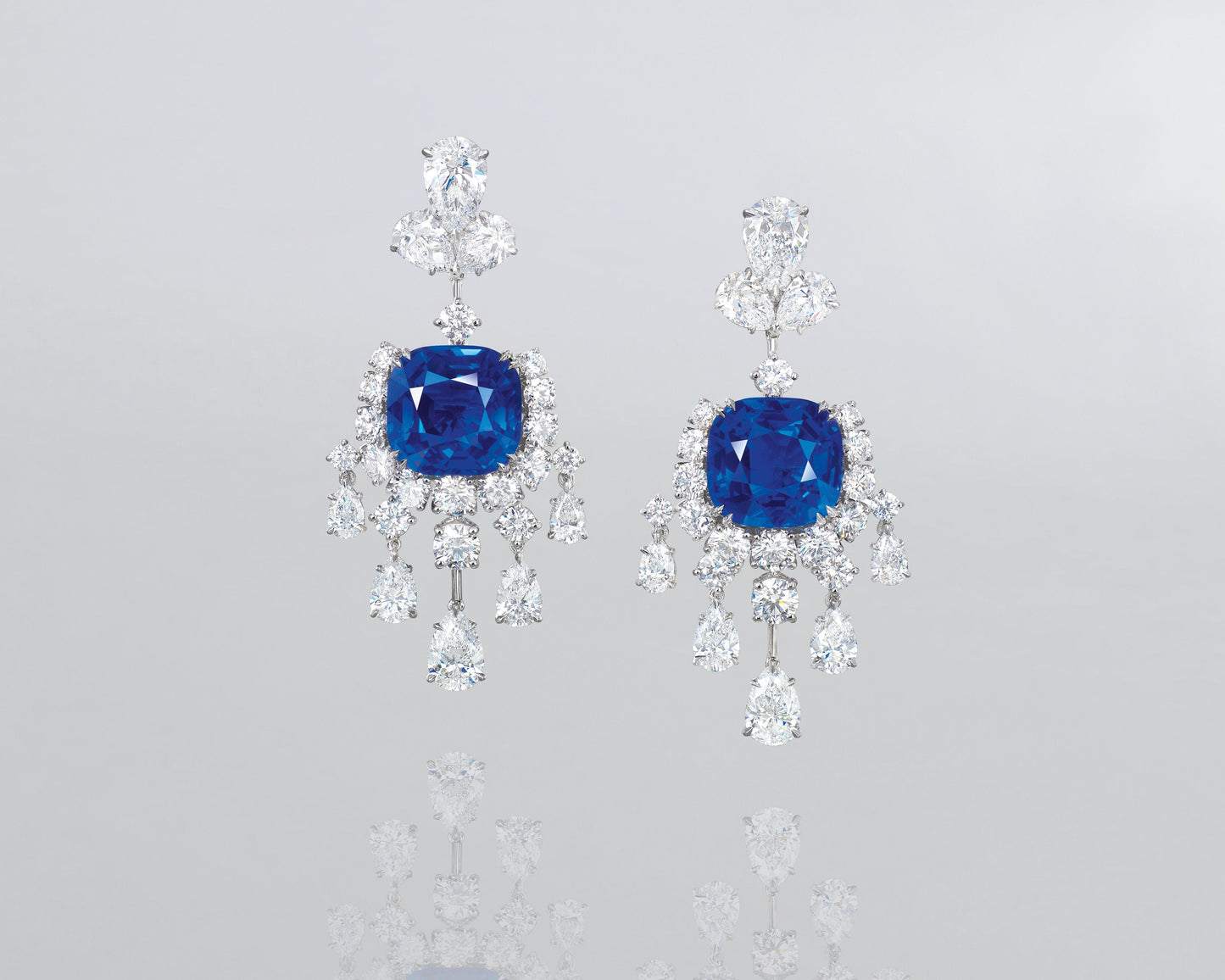 23.20 carat Ceylon Sapphire and Diamond Earrings