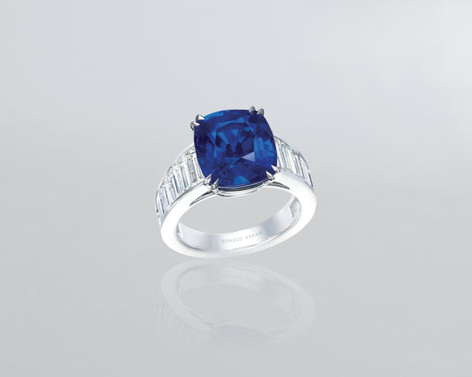 7.03 carat Cushion Cut Burmese Sapphire Ring
