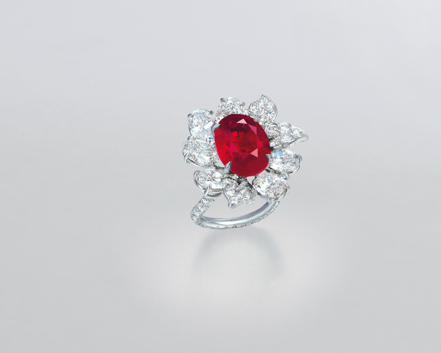 11.10 carat Oval Shape Burmese Ruby Ring