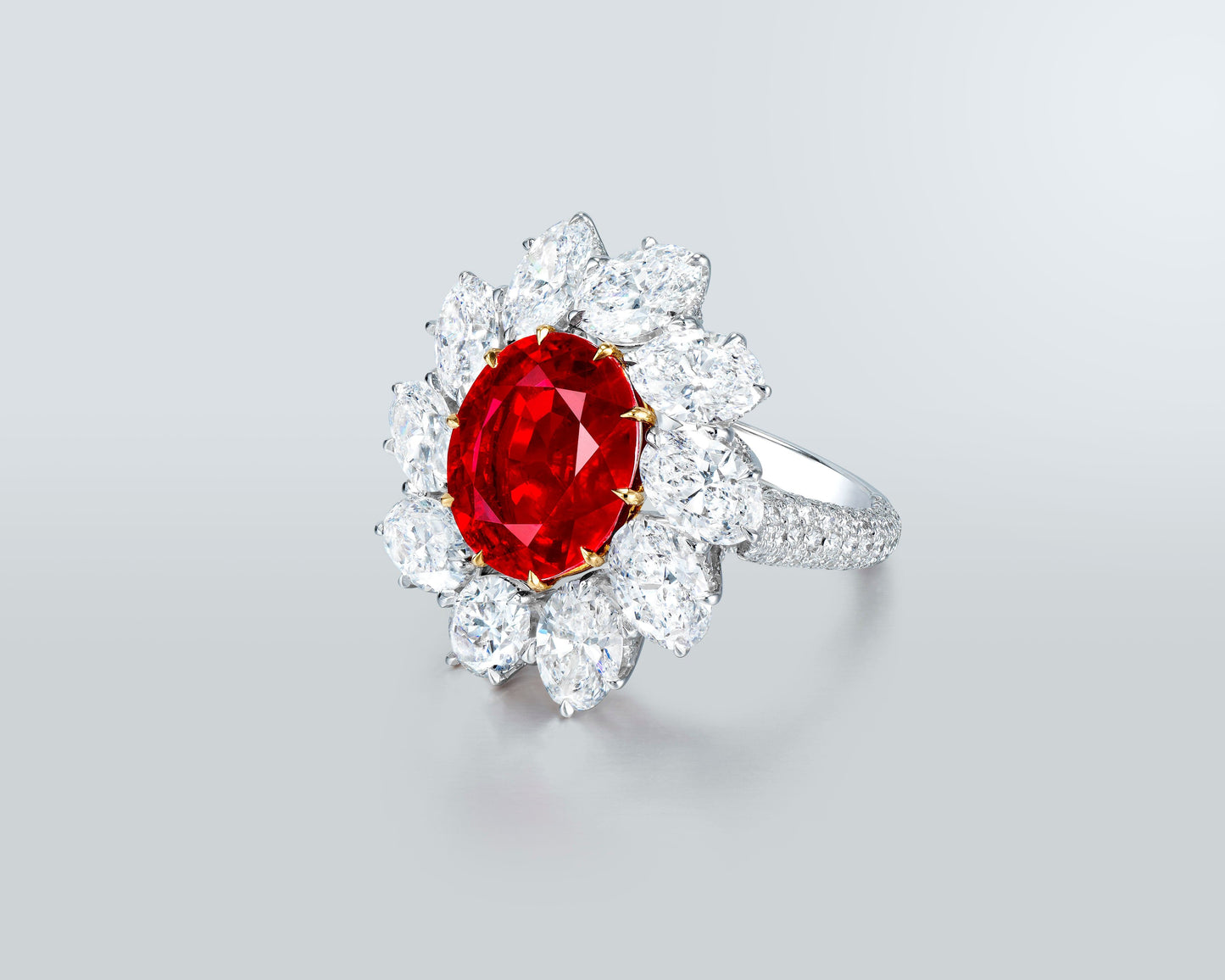 6.48 carat Oval Shape Burmese Ruby Ring